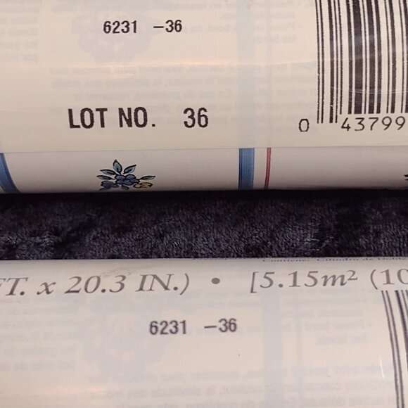 Vintage 3 Rolls Borden Wallpaper Blue Mauve Striped Bows Flowers Cottage Core - Picture 7 of 11